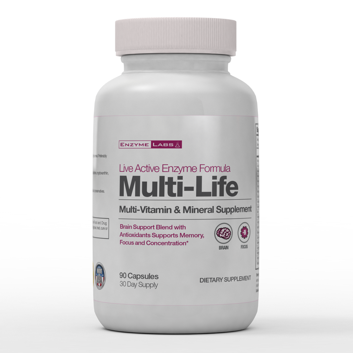 Multi-Life Vitamin and Mineral Supplement with Brain Support 2 Month S ...