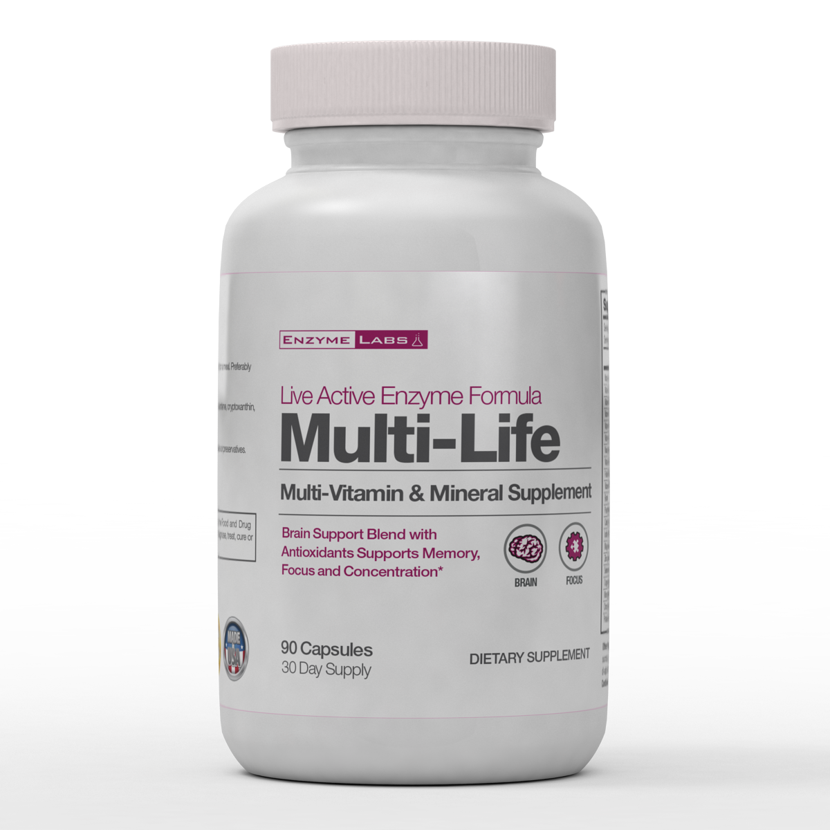 Multi-Life Vitamin and Mineral Supplement with Brain Support 2 Month Supply